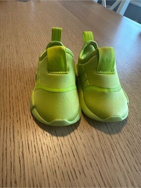 adidas Kids Slip-On Sneakers in Neon Lime